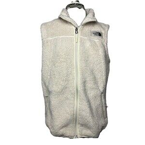 The North Face Vest Womens Osito Size Medium Cream/off White Fleece Full Zip